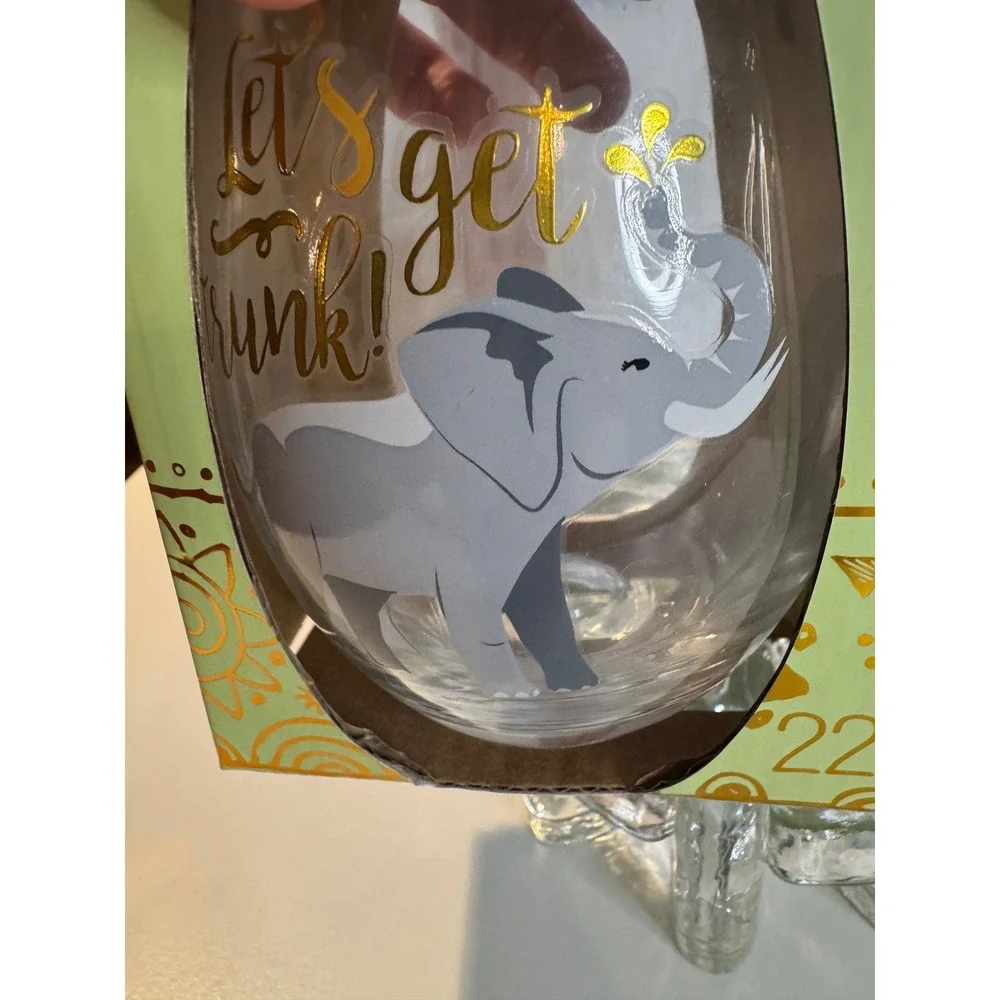Brand New Elephant Stemless Wine Glasses – 22 oz‎ Set